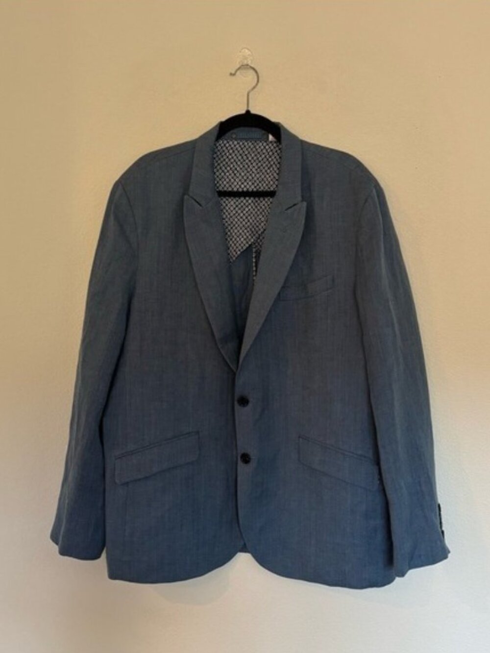 Robert Graham Linen Wool Blend Blazer Mens 46 Two Button